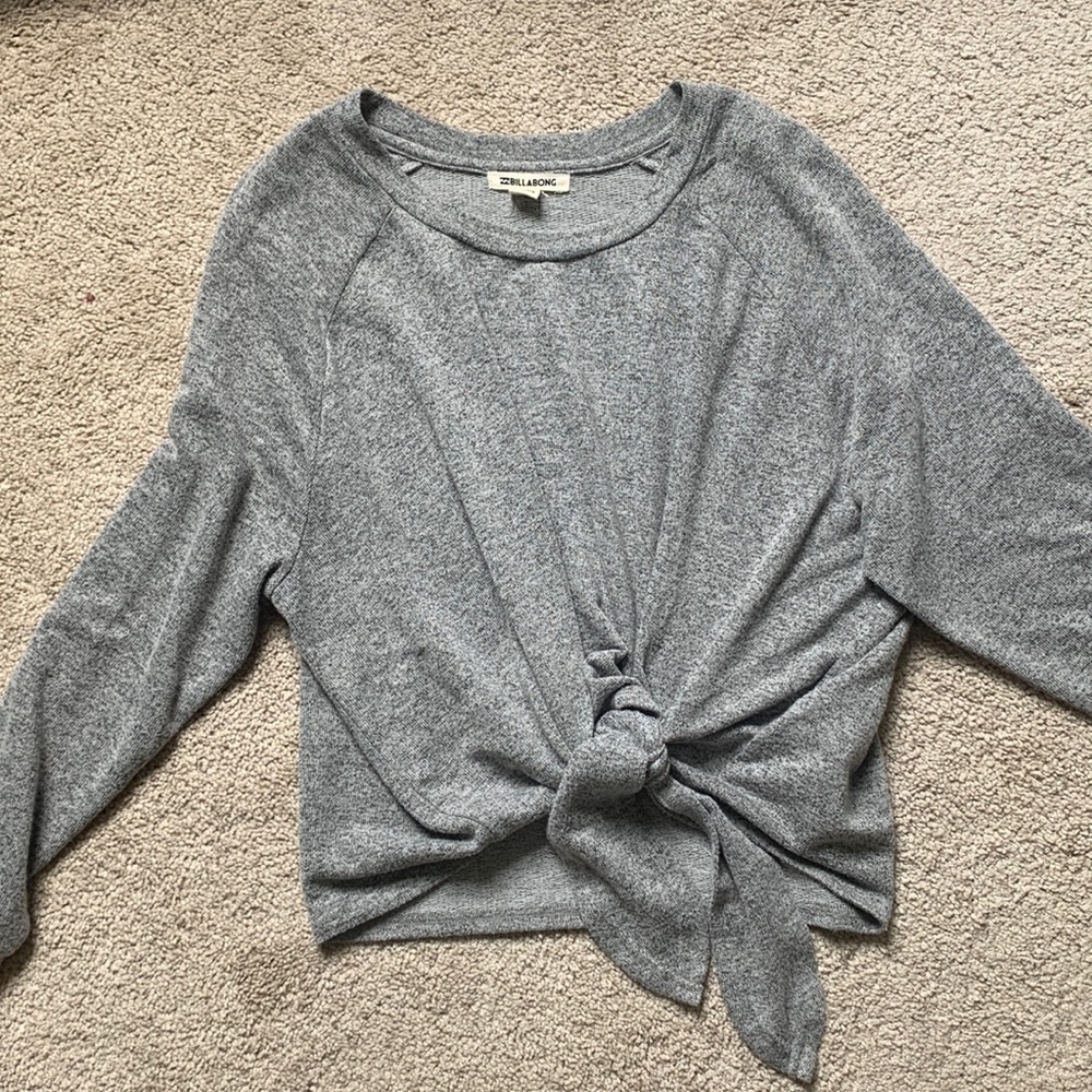 Billabong tie front crew neck sweatshirt size xs